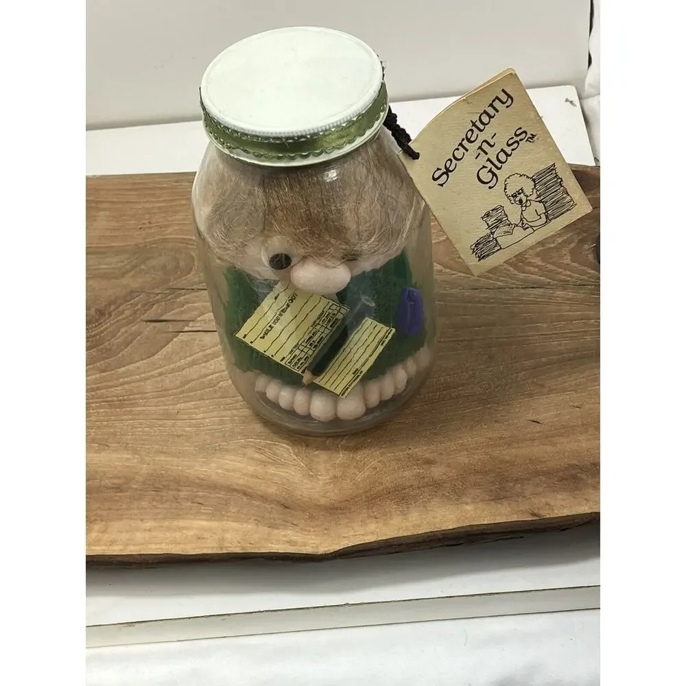 Vintage Diane Gifts Secretary-N-Glass Doll In Bottle Lady in a Jar🔥